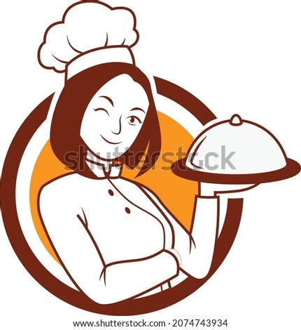 Women Chef Vector, Restaurant Logo, Female Chef Mascot vector,
Food Restaurant Logo 