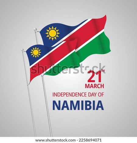 Namibia independence day  template with Namibia Flag. Banner or ribbon vector
