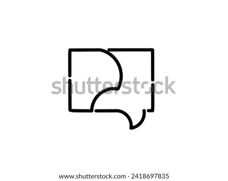 Logo chat flat icon vector 