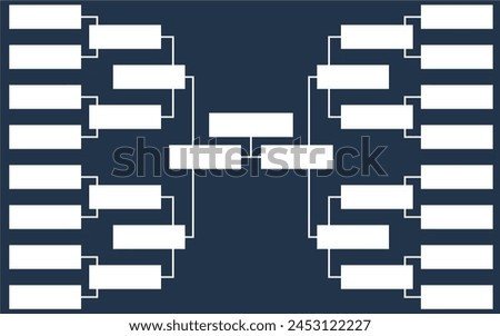 Blank Tournament bracket 16 team icon template