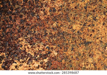 Abstract Dark Tone Vintage Dirty Iron Rust on Metal Plate for Texture Background