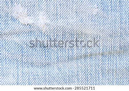 Vintage Old Denim Fabric - Ripped Jeans Light Blue Pale Color Texture Background