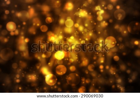 Abstract Natural Glitter Snowflake Goldeb Brown Bokeh on Dry Grass for Texture Background
