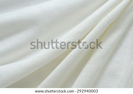 Natural White Cotton Crumpled Soft Fabric Texture Background Surface