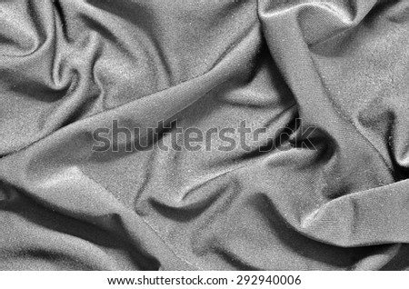 Black and White of Crumpled Spandex Soft Fabric Surface Texture Background