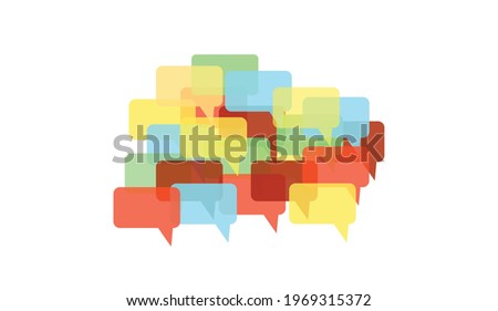 Multiple Transparent Colorful Speech Bubbles Background