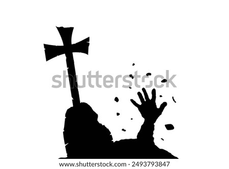 Hand of Walking Dead Man out of the Grave. National seasonal holiday concept vector