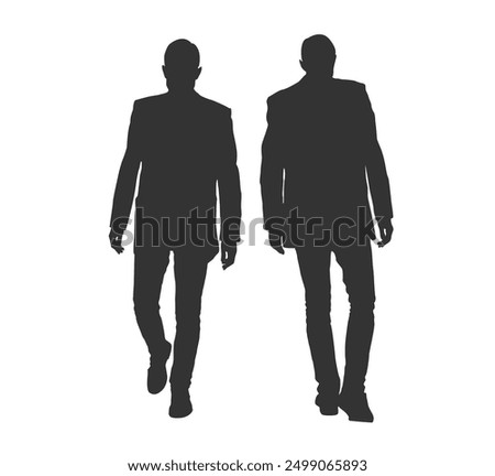 Silhouette of Businessman in Suit Walking. Business people and concepts vector art