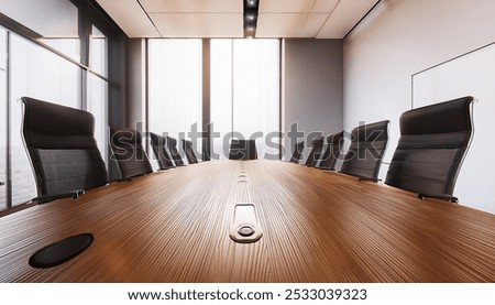 Similar – Image, Stock Photo Wooden table on spacious terrace of residential building