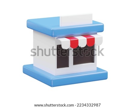 Store icon 3d rendering illustration vector