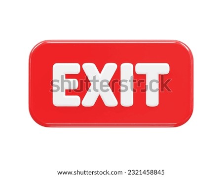 Close icon exit 3d rendering vector illustration