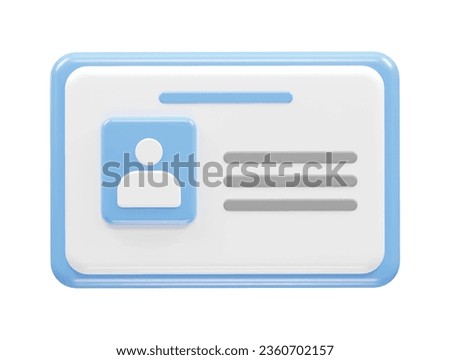 Id card icon 3d rendering element