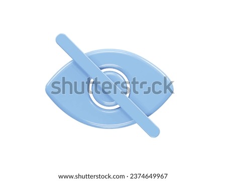 Visibility off icon 3d illustration rendering