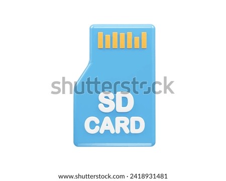  Sd card 128gb icon 3d illustration rendering element