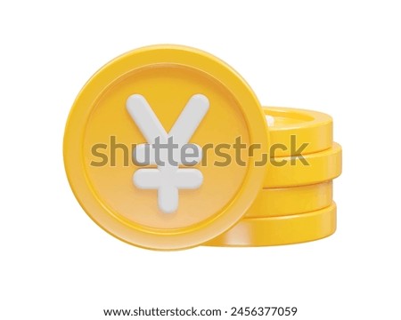 Yen currency icon 3d rendering illustration