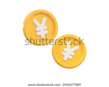 Yen currency icon 3d rendering illustration