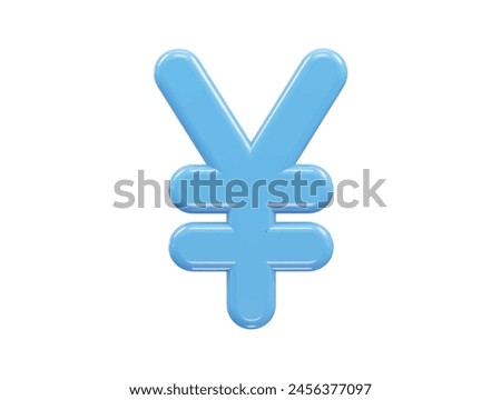 Yen currency icon 3d rendering illustration