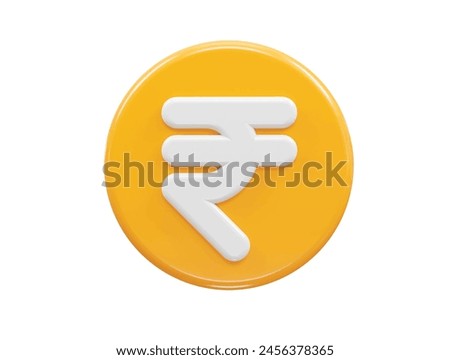 Rupee currency icon 3d rendering rupee icon illustration