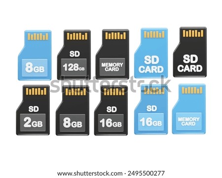 Memory sd card icon illustration 3d render vector