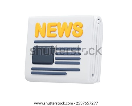 Newspaper icon illustration 3d render