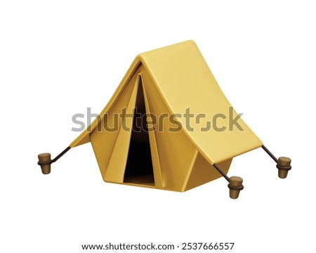 Camping tent icon illustration 3d render