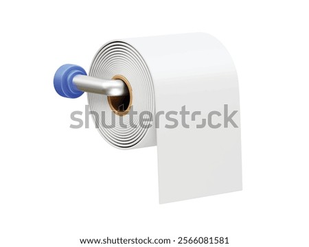 Toilet paper roll vector towel tissue icon illustration 3d rendering