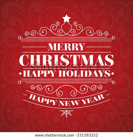 Merry Christmas And Happy New Year Vector Background Illustration - 331583252 : Shutterstock