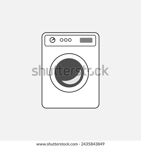 washing machine linear on white background