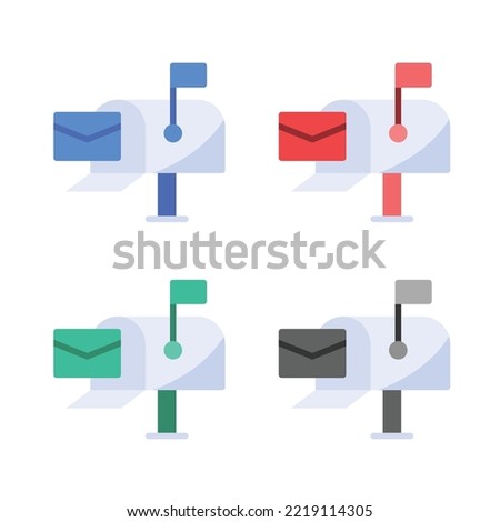 Postal box icon, mailbox symbol icon, Mailbox icon. Post box icons, illustration of mailbox icons in multiple colors