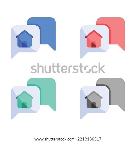 House home chat icon in multiple colors