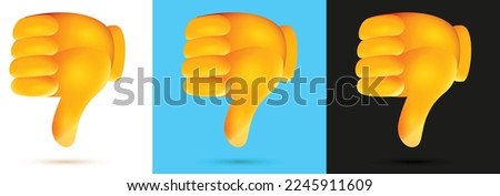 Thumbs down dislike, hate or thumbs down dislike icon, art icon for apps and websites. Bad choice sign. voting. disapproval vector icon in multiple background color