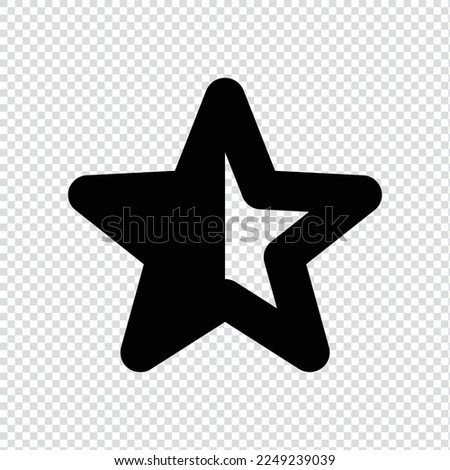 Star, rating half filled outline icon in transparent background, basic app and web UI bold line icon, EPS10