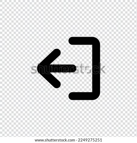 Exit left, upload icon in transparent background, basic app and web UI bold line icon, EPS10