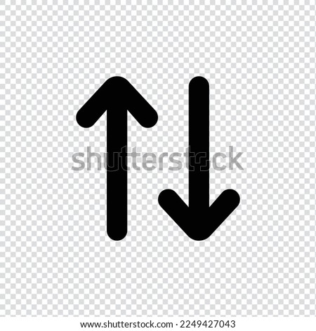 Up down direction arrows outline icon in transparent background, basic app and web UI bold line icon, EPS10