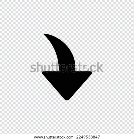 Down arrow filled icon in transparent background, basic app and web UI bold line icon, EPS10
