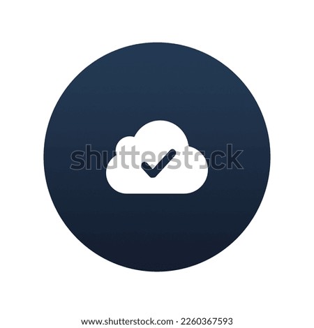 Cloud ok icon, Flat vector illustration for web and mobile interface, EPS 10