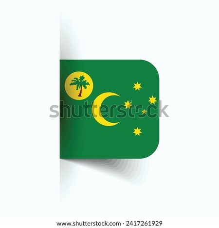 Cocos Island national flag, Cocos ( Keeling ) Island National Day, EPS10. Cocos  Island flag vector icon