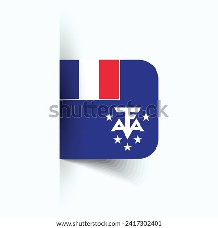 French Southern Antarctic national flag, French Southern Antarctic Island Flag National Day, EPS10. French Southern Antarctic Island flag vector icon