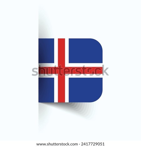 Iceland national flag, Iceland National Day, EPS10. Iceland flag vector icon