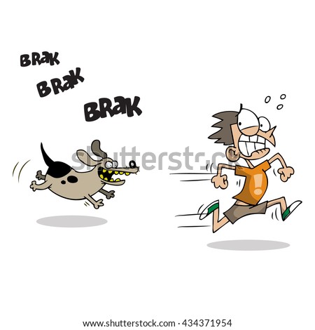 cartoon dog running away
