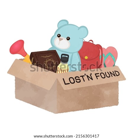 Illustration of lost and found box