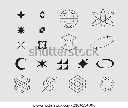 Black abstract line logos. Simple pattern design template. Stock foto © 