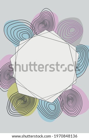 Abstract lines circles frame. Background with  abstract objects, spots and space for text. Applicable for notebooks, planners, brochures, books, catalogs, flyers, cards etc.