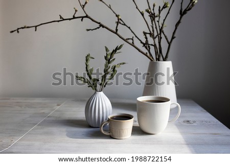 Similar – Image, Stock Photo Vase with dried flowers and shadow play