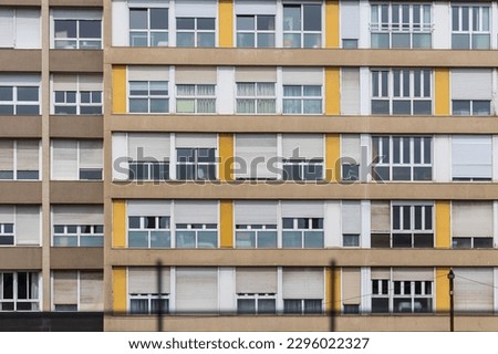 Similar – Image, Stock Photo Old facade with flat roof and kitschy ornament with painting in gold colors in front of blue sky in the sunshine at the bazaar in Adapazari in the province of Sakarya in Turkey