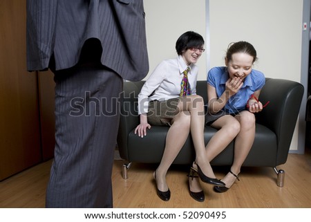 Scared Secretary Looking At Furious Boss Stock Photo 52090495 ...