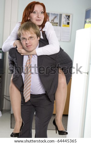 office game. Office ride. Secretary rides his boss