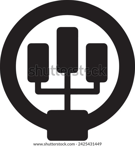 This vector illustrates a black silhouette of a universal plug enclosed within a circle, symbolizing global connectivity and the power of unification through technology.