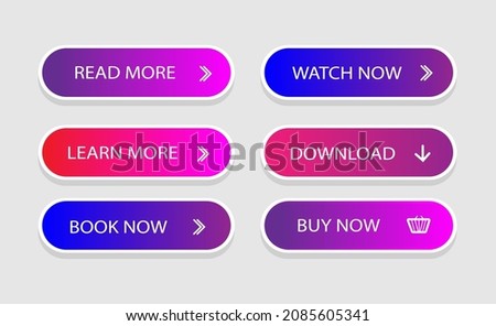 Abstract trendy buttons for web and ui. Gradient icon for shop, game, banner. Vector concept design elements for website.