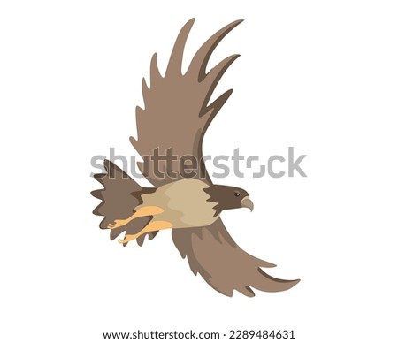 Concept Wild west eagle bird. The illustration is a flat vector design that showcases a concept of the Wild West with a cartoonish eagle bird on a white background. Vector illustration.